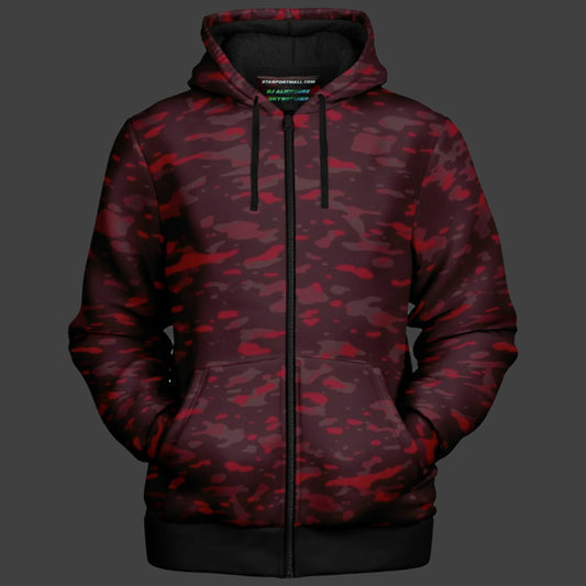 Microfleece Ziphoodie - 0001 Red Camo