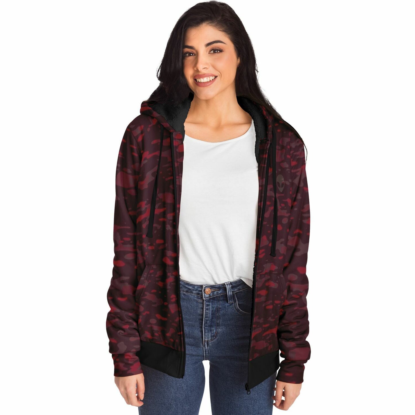Microfleece Ziphoodie - 0001 Red Camo