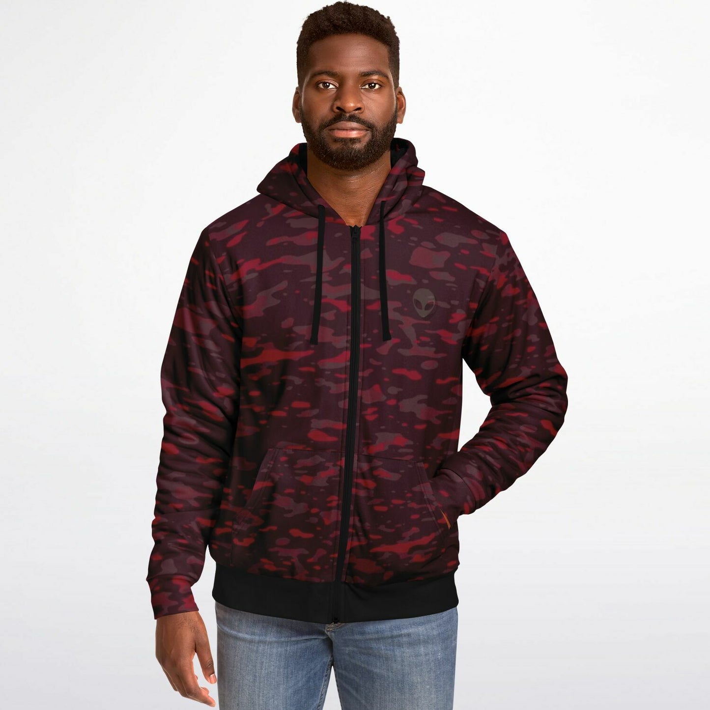 Microfleece Ziphoodie - 0001 Red Camo