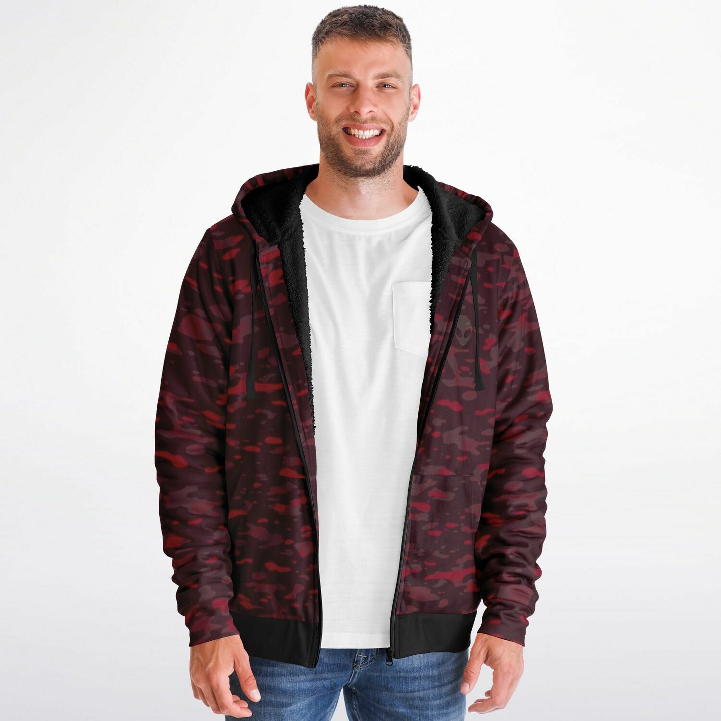 Microfleece Ziphoodie - 0001 Red Camo