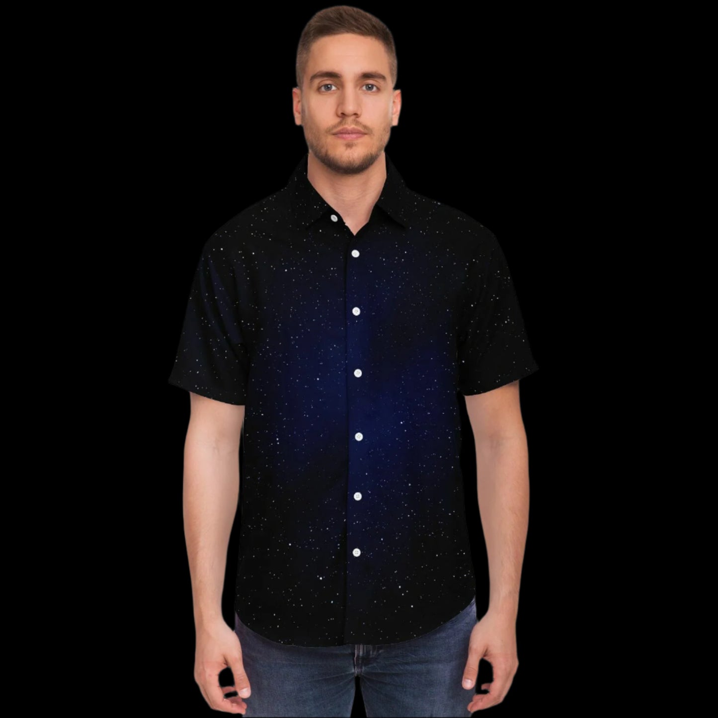 Short Sleeve Button Down Shirt 0001 Angel Wing