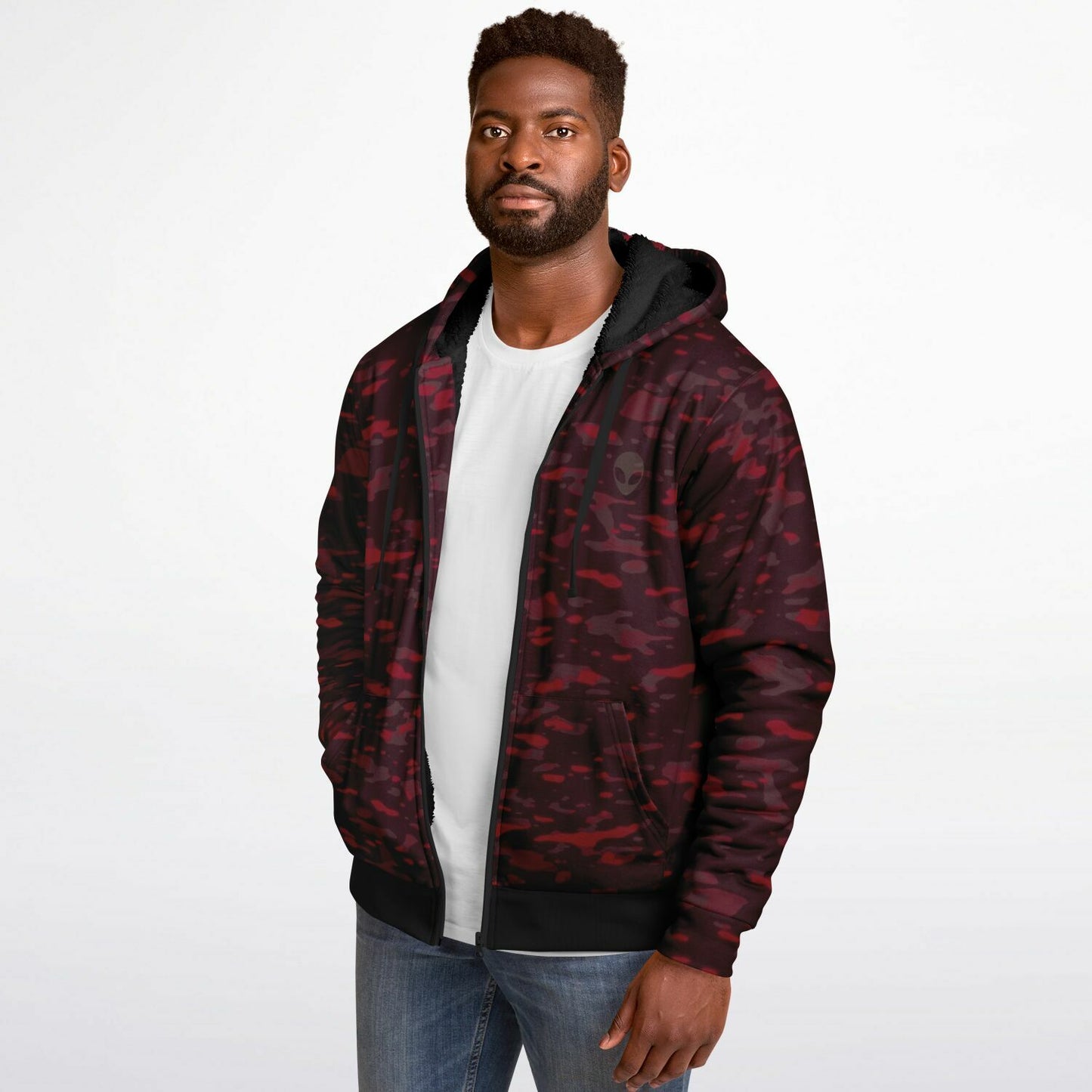 Microfleece Ziphoodie - 0001 Red Camo
